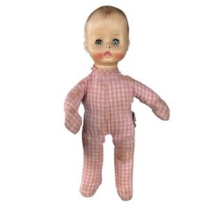 Vintage 1971 Effanbee Doll 8171 Soft Body Molded Hair Green Sleepy Eyes 14” READ